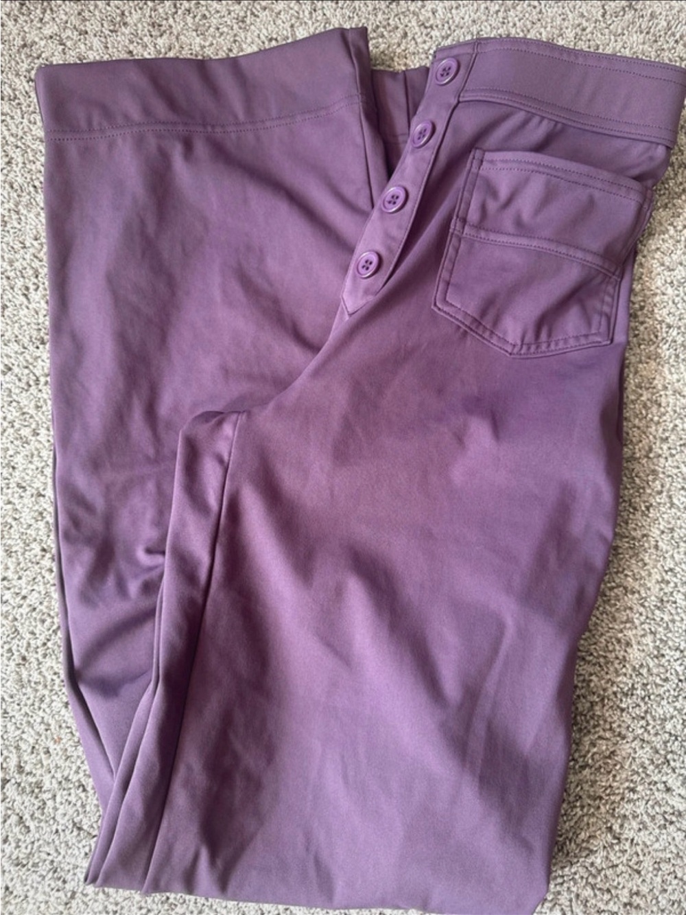 HALARA Purple Wide Leg Button-Front Jumpsuit Pants